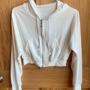 Cropped White hoodie